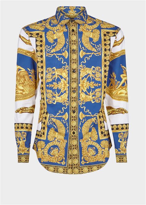 versace signature dea print shirt|Versace shirts online.